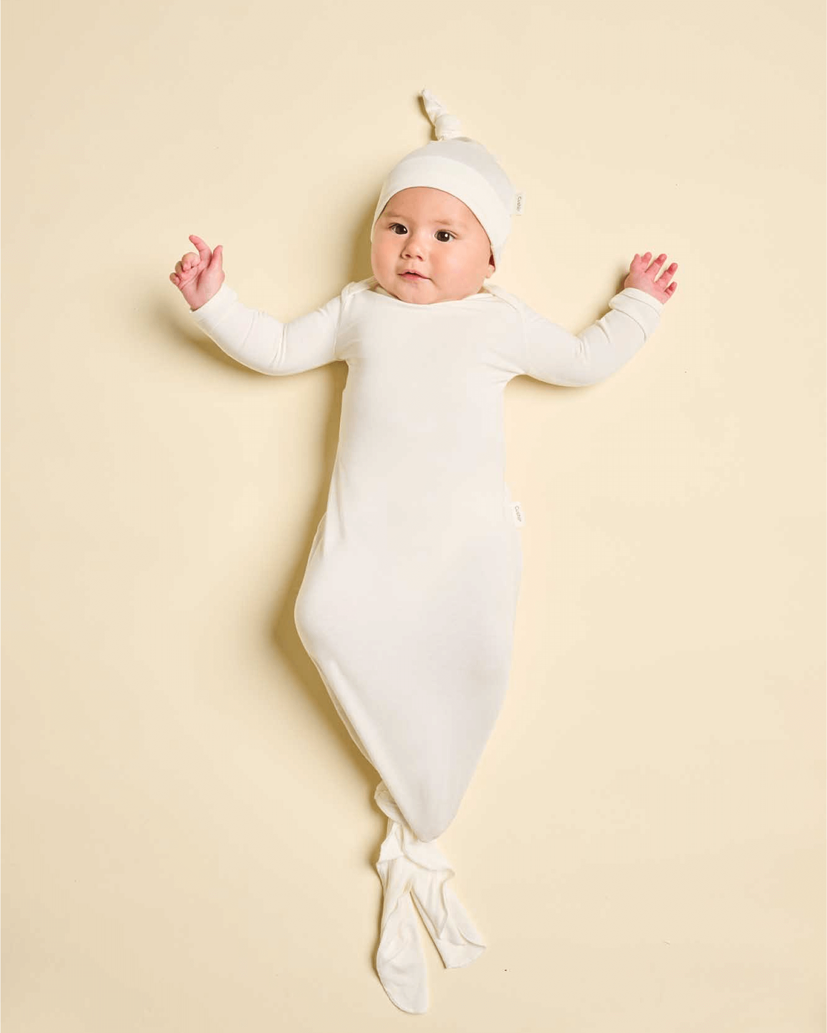 Cushii Cushii Softluxe Baby Knotted Gown - Milk