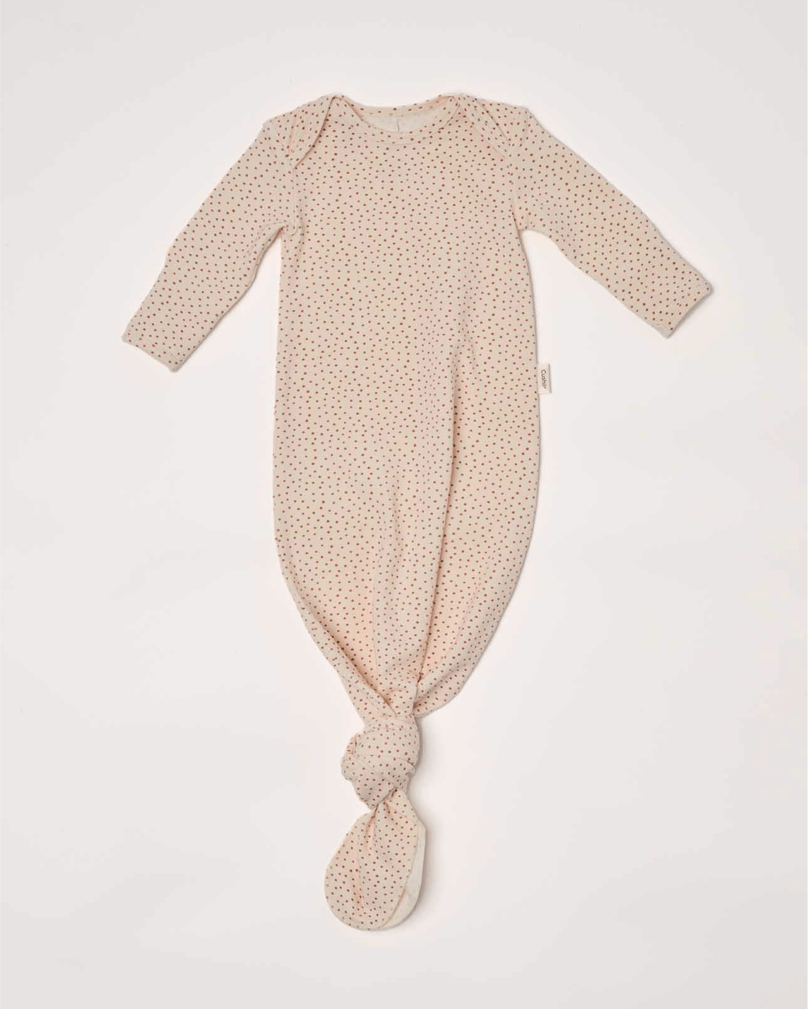 Cushii Cushii Softluxe Baby Knotted Gown - Oat Dots
