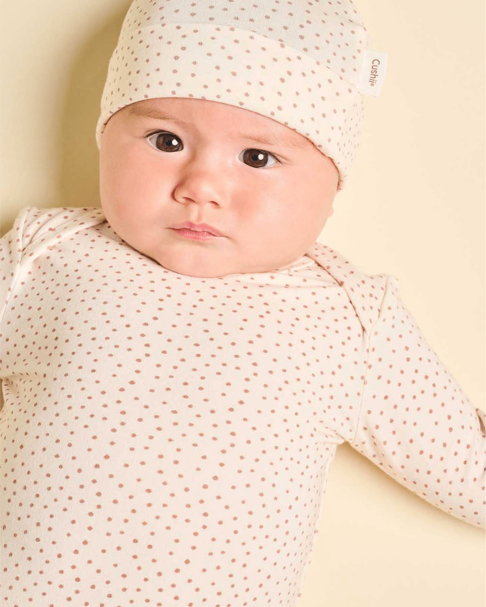 Cushii Cushii Softluxe Baby Knotted Gown - Oat Dots