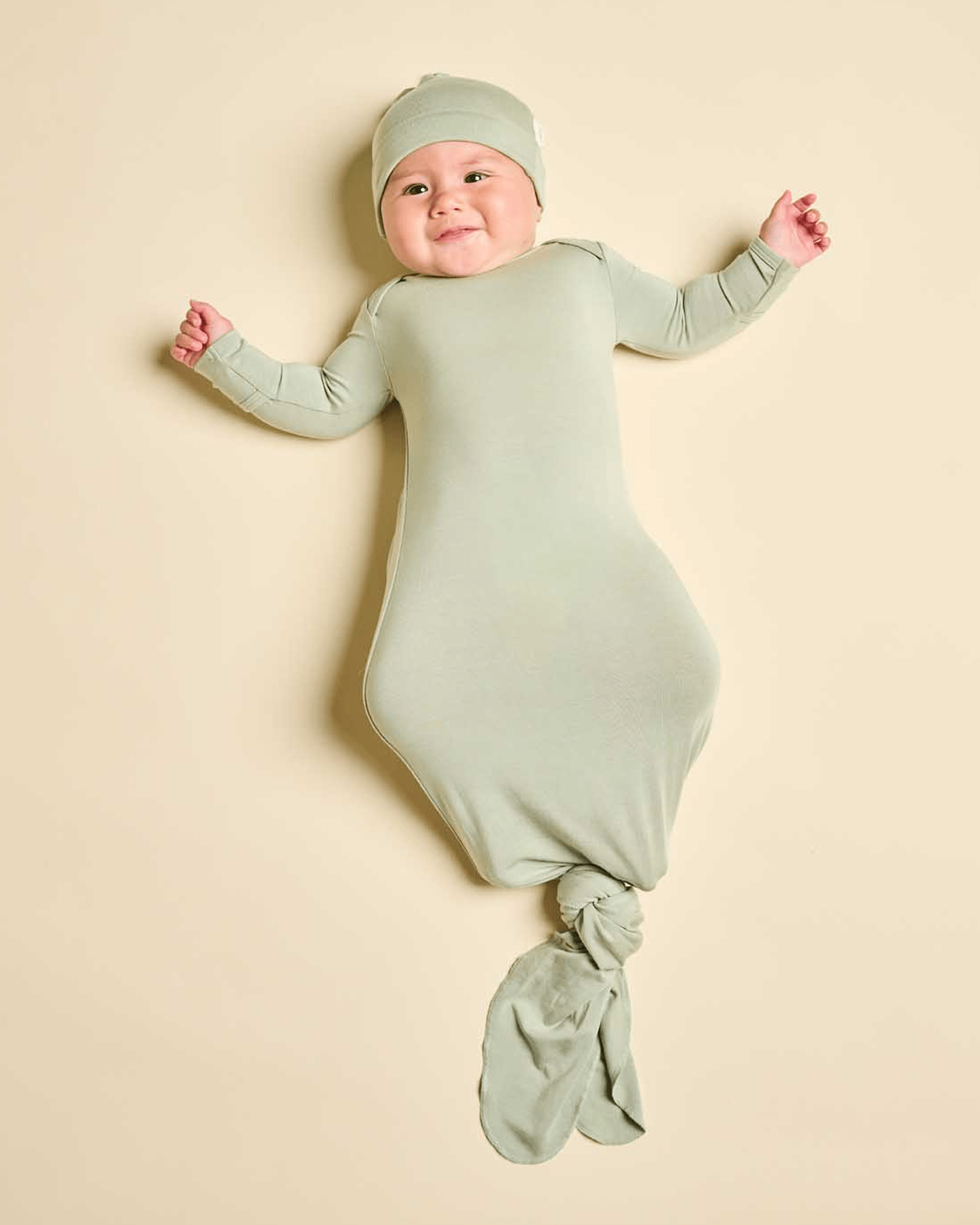 Cushii  Cushii Softluxe Baby Knotted Gown - Sage