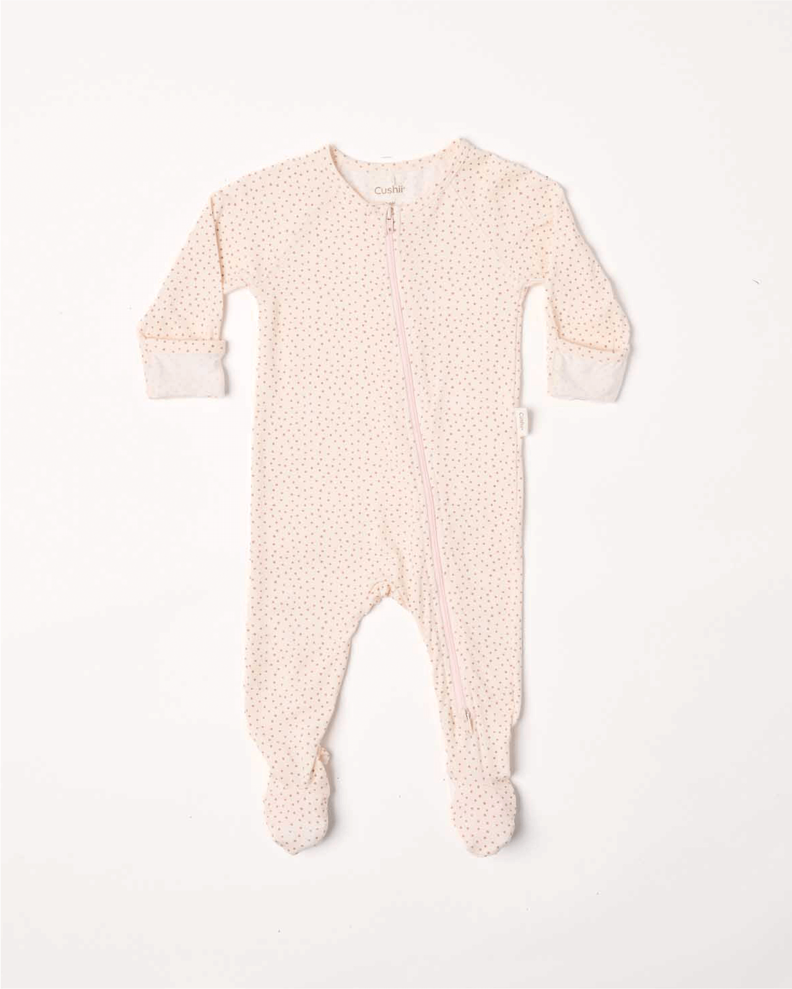 Cushii Cushii Softluxe Zip Footie - Oat Dots