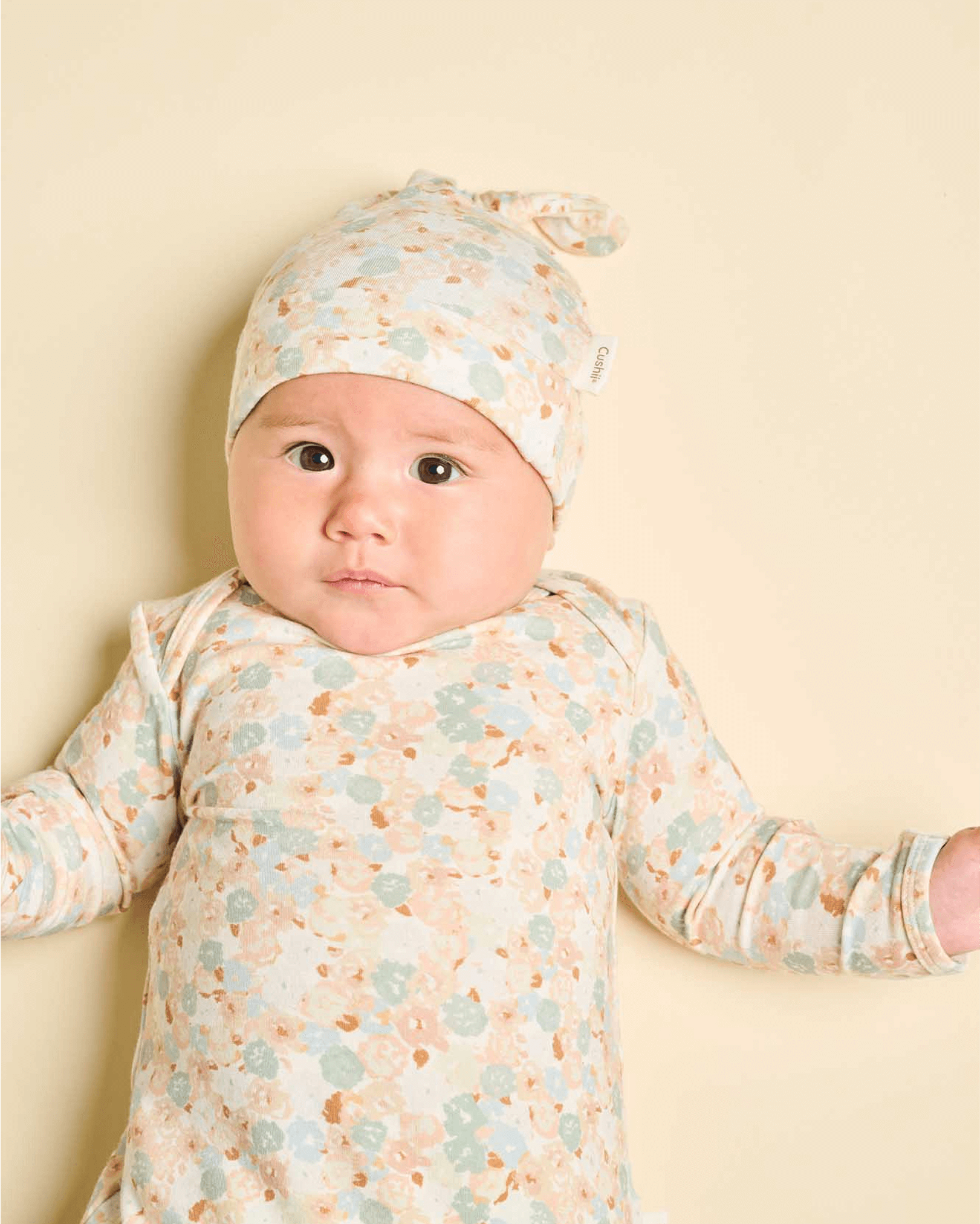 Cushii  Cushii Softluxe Baby Knotted Gown - Floral