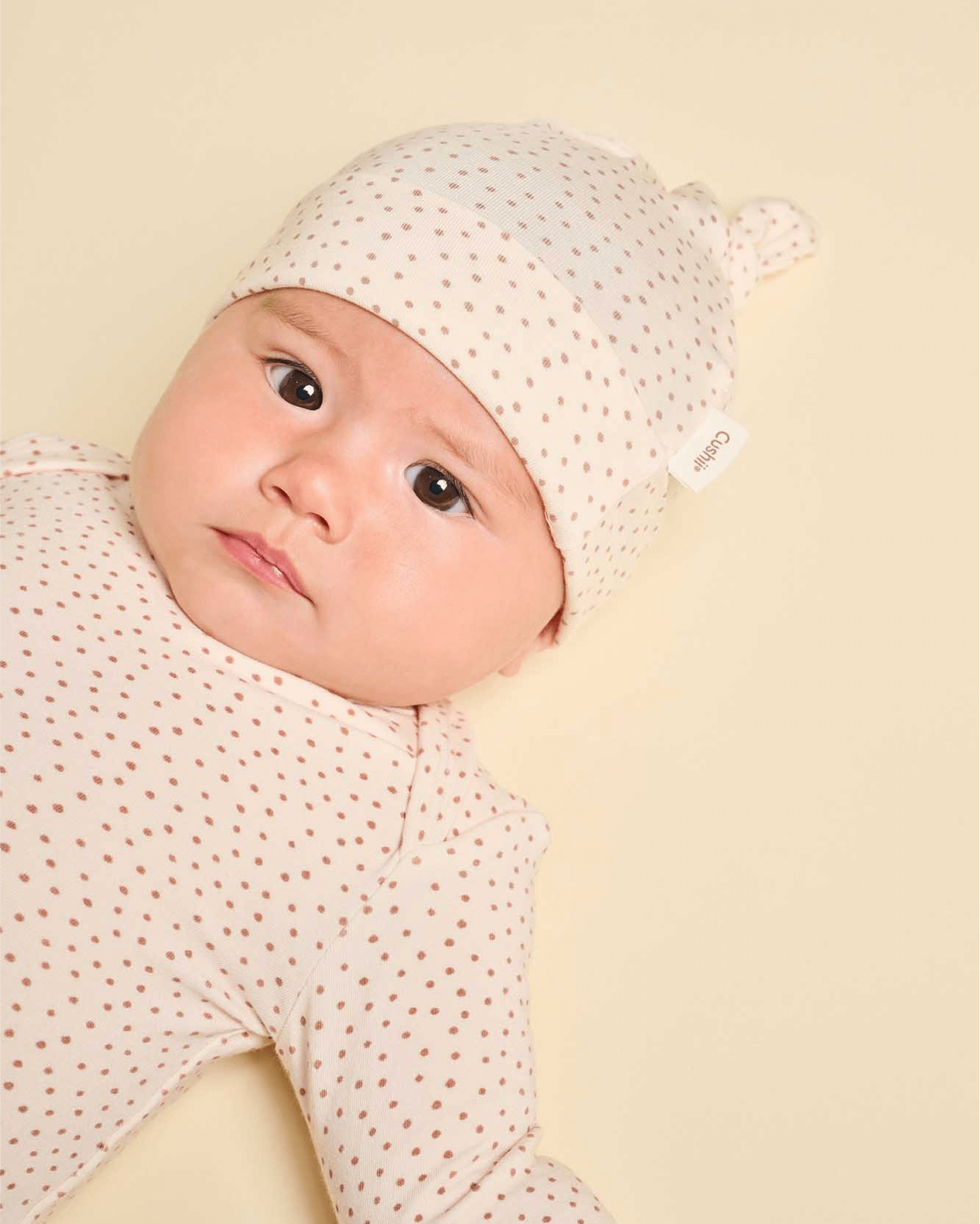 Cushii Cushii Softluxe Baby Knotted Gown - Oat Dots